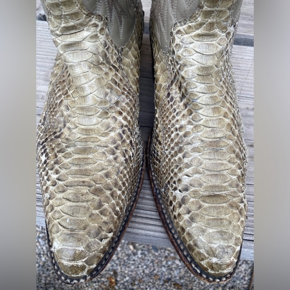 Dan Post snake skin 2 tone boots men’s SZ 9 - Picture 13 of 13